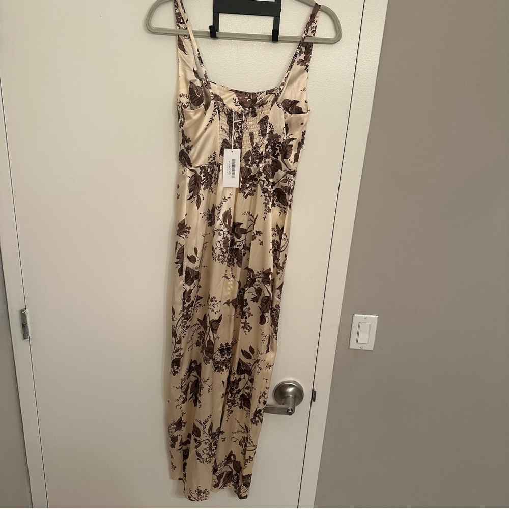Reformation Solay Silk Slit maxi dress in Dylan - Picture 5 of 5
